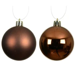 KAEMINGK Lot de 6 boules de Noël (D80 mm) Aravis Brun café Clearance