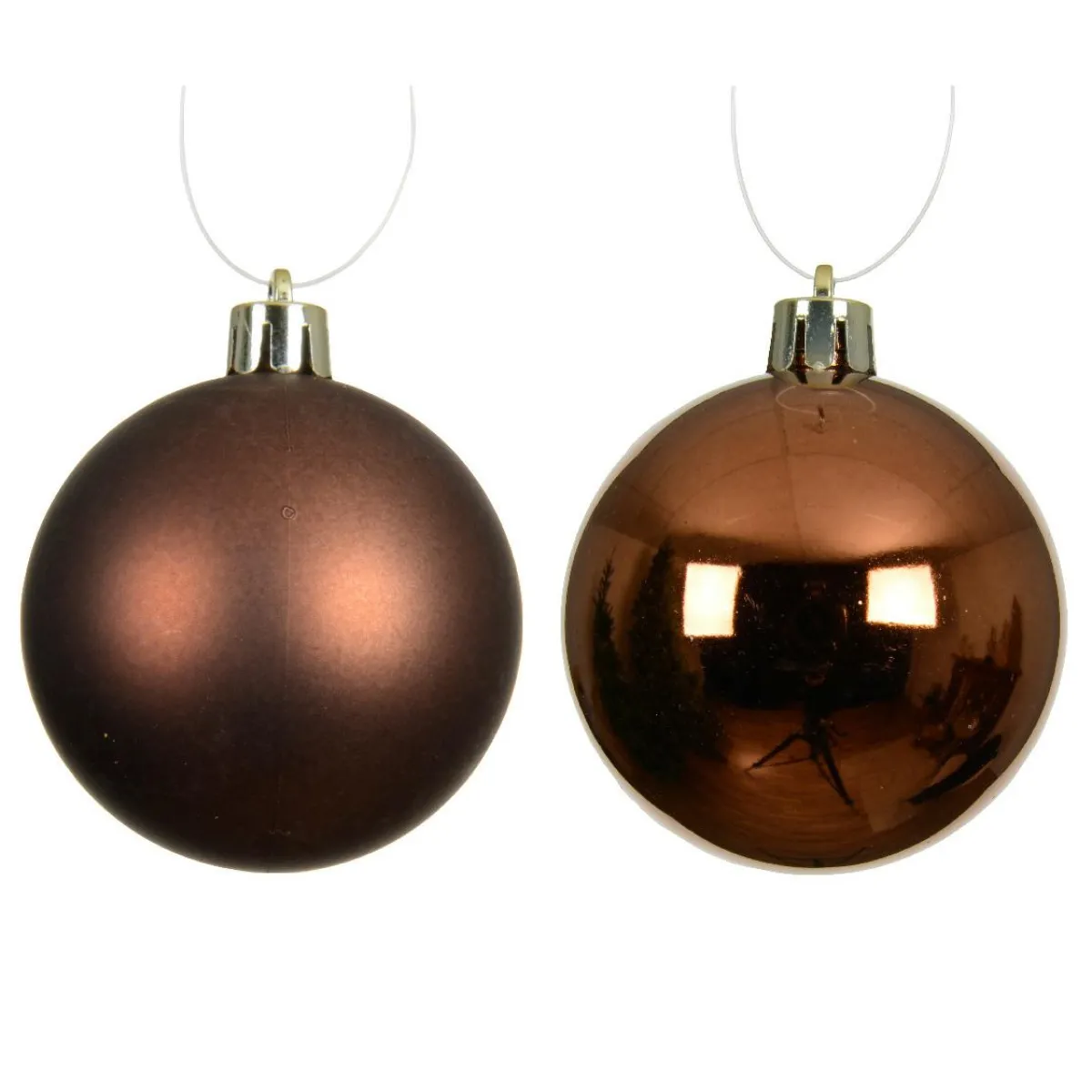 KAEMINGK Lot de 6 boules de Noël (D80 mm) Aravis Brun café Clearance