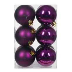 KAEMINGK Lot de 12 boules de Noël (D60 mm) Aravis Figue Violet Outlet