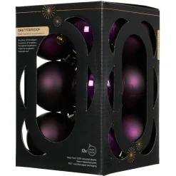 KAEMINGK Lot de 12 boules de Noël (D60 mm) Aravis Figue Violet Outlet