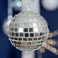 KAEMINGK Lot de 12 boules de Noël (D80 mm) Boule à facette Argent Sale