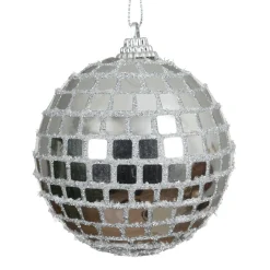 KAEMINGK Lot de 12 boules de Noël (D80 mm) Boule à facette Argent Sale