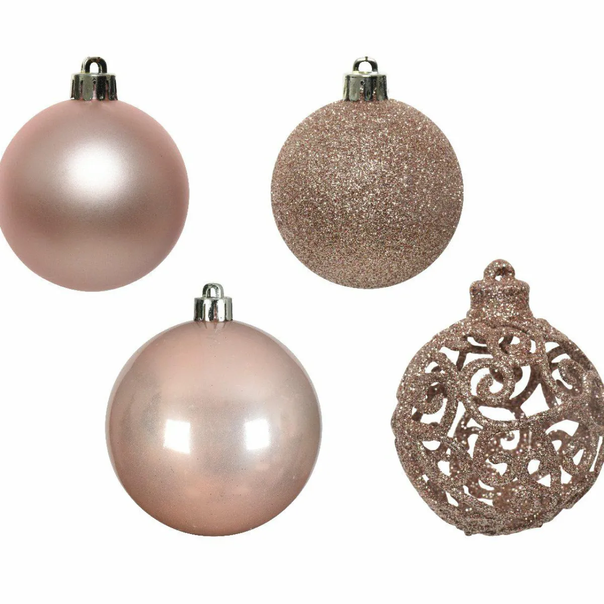 KAEMINGK Lot de 16 boules de Noël (D60 mm) Alpine multi Rose poudré Hot