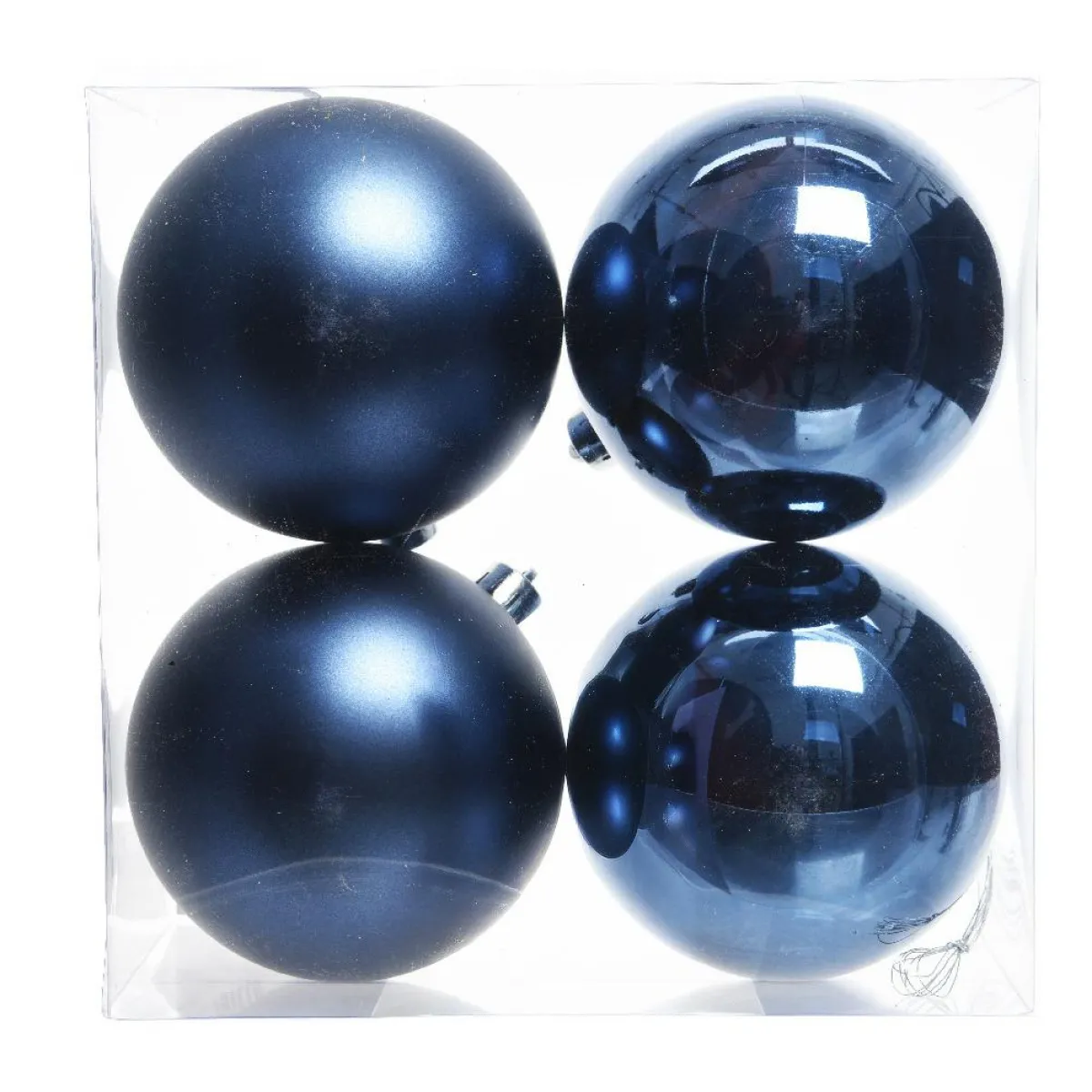 KAEMINGK Lot de 4 boules de Noël (D100 mm) Aravis Bleu nuit