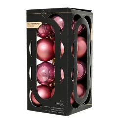 KAEMINGK Lot de 16 boules de Noël (D40 mm) Aravis Vieux rose Clearance