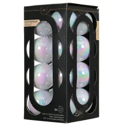 KAEMINGK Lot de 16 boules de Noël (D40 mm) Aravis Blanc irisé Discount