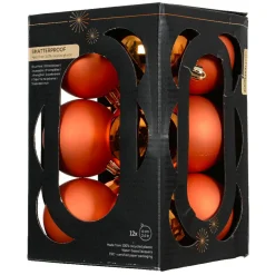 KAEMINGK Lot de 12 boules de Noël (D60 mm) Aravis Orange Online