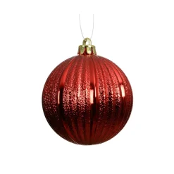 KAEMINGK Lot de 6 Boules de Noël (D80 mm) Glitter Rouge Online