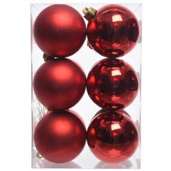 KAEMINGK Lot de 12 boules de Noël (D60 mm) Aravis Rouge