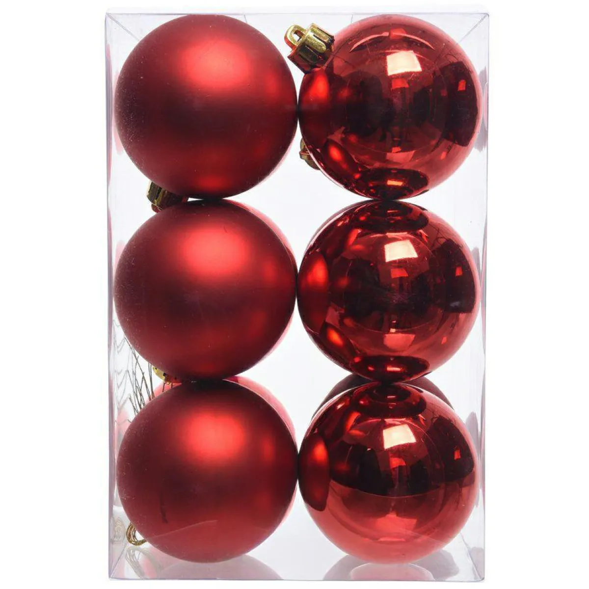 KAEMINGK Lot de 12 boules de Noël (D60 mm) Aravis Rouge