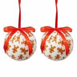 FEERIC LIGHTS Lot de 2 boules de Noël (D60 mm) Petit Biscuit Rouge