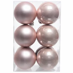 KAEMINGK Lot de 12 boules de Noël (D60 mm) Alpine Rose poudré Outlet