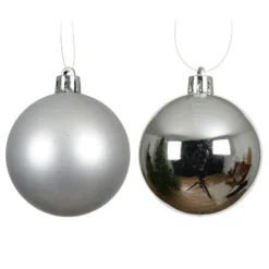 KAEMINGK Lot de 4 boules de Noël (D100 mm) Aravis Argent New