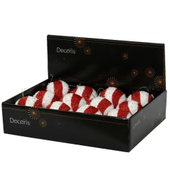 KAEMINGK Lot de 12 boules de Noël (D100 mm) Spiralis Rouge