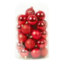 KAEMINGK Lot de 35 boules de Noël (D60 mm) Aravis mix Rouge Best