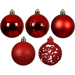 KAEMINGK Lot de 35 boules de Noël (D60 mm) Aravis mix Rouge Best