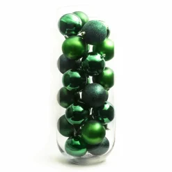 EMINZA Lot de 30 boules de Noël (D80 mm) New Alpine Vert sapin Hot