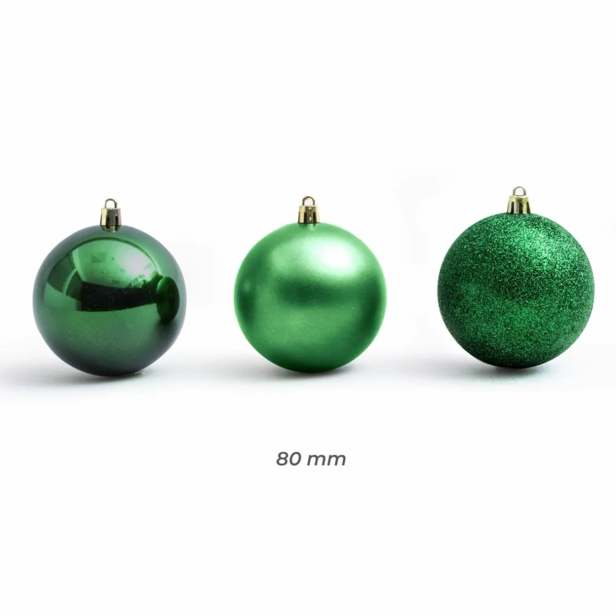EMINZA Lot de 30 boules de Noël (D80 mm) New Alpine Vert sapin Hot