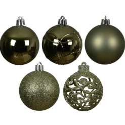 KAEMINGK Lot de 35 boules de Noël (D60 mm) Aravis mix Vert romarin Best