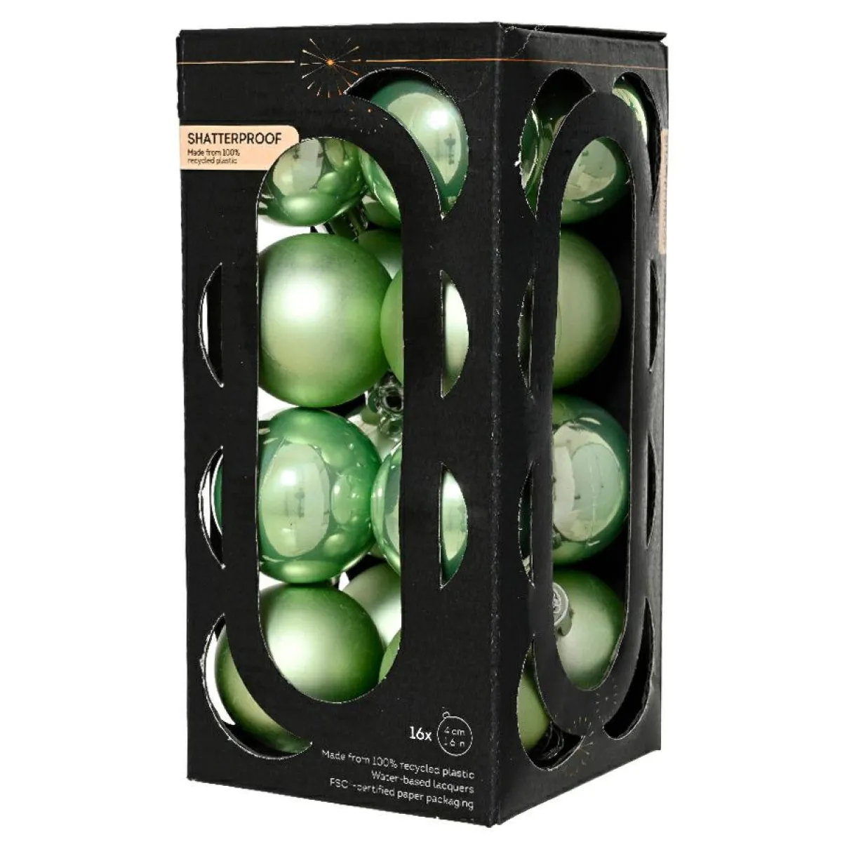KAEMINGK Lot de 16 boules de Noël (D40 mm) Aravis Vert thé matcha Vert matcha Online