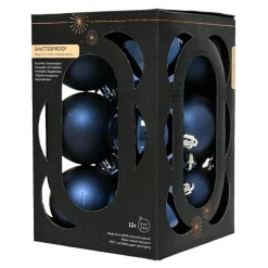 KAEMINGK Lot de 12 boules de Noël (D60 mm) Aravis Bleu nuit New