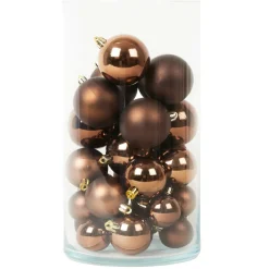 KAEMINGK Lot de 30 boules de Noël (D60 mm) Aravis Brun café Sale
