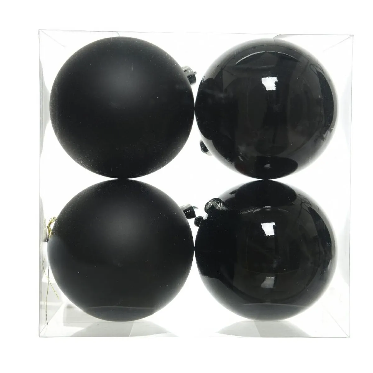 KAEMINGK Lot de 4 boules de Noël (D100 mm) Aravis Noir Hot