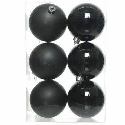 KAEMINGK Lot de 6 boules de Noël (D80 mm) Alpine Noir Best
