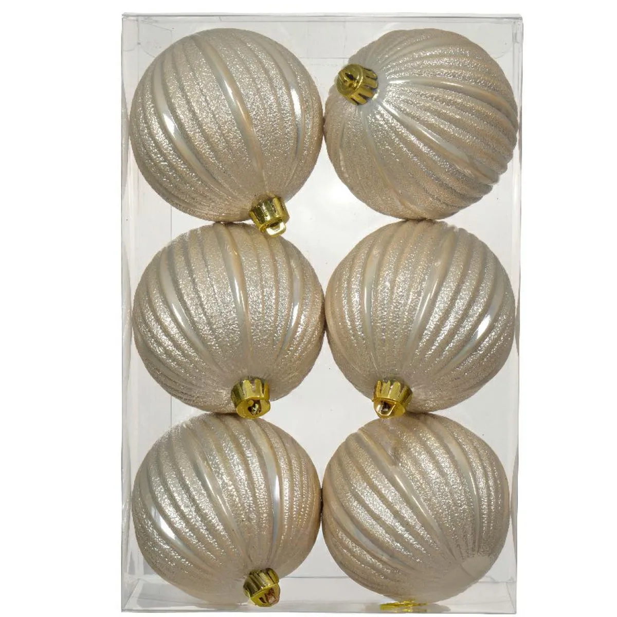 KAEMINGK Lot de 6 boules de Noël (D80 mm) Glitter Perle Best