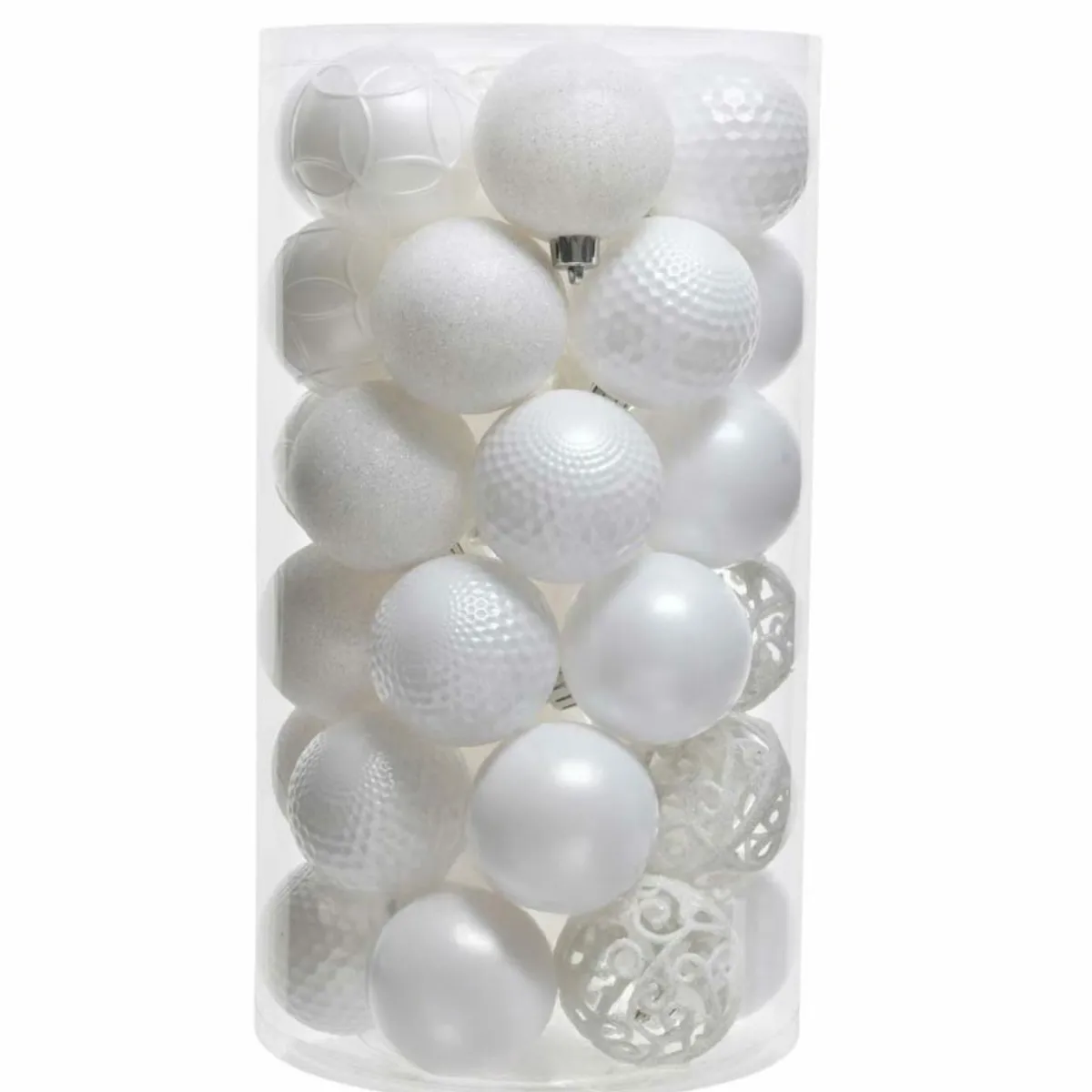 KAEMINGK Lot de 37 boules de Noël (D60 mm) Alpine mix Blanc Online