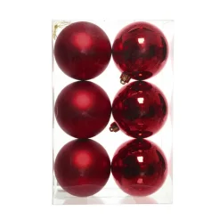 KAEMINGK Lot de 6 boules de Noël (D80 mm) Aravis Bordeaux Sale
