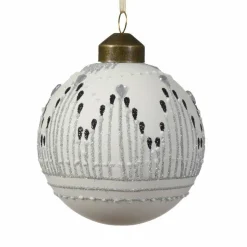KAEMINGK Lot de 3 boules de Noël (D80 mm) en verre Jac Blanc New