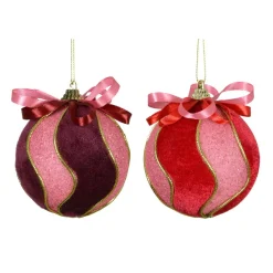 KAEMINGK Lot de 12 boules de Noël (D80 mm) Envoûtantes et figue Rouge Clearance