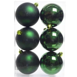 KAEMINGK Lot de 6 boules de Noël (D80 mm) Aravis Vert sapin Best