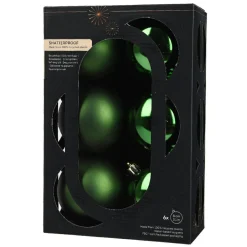 KAEMINGK Lot de 6 boules de Noël (D80 mm) Aravis Vert sapin Best