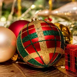 KAEMINGK Lot de 12 boules de Noël (D80 mm) kity Rouge Clearance