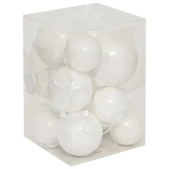 JJA Lot de 14 boules de Noël (D150 mm) Darling Blanc Discount