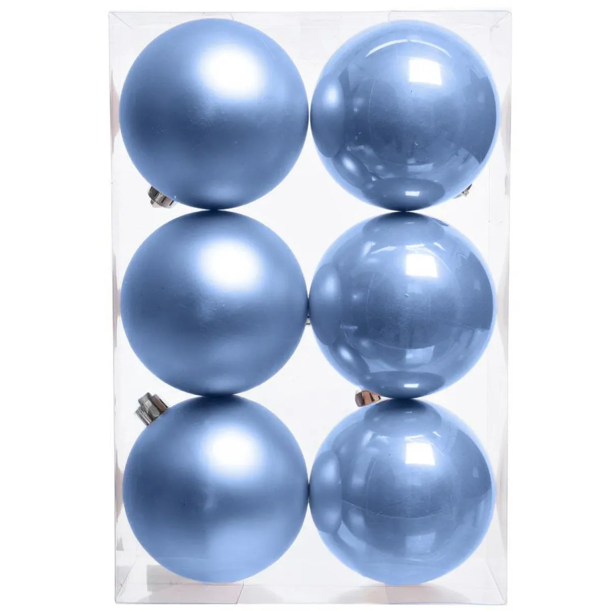 KAEMINGK Lot de 6 boules de Noël (D80 mm) Aravis Bleu Ciel Clearance