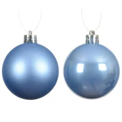 KAEMINGK Lot de 6 boules de Noël (D80 mm) Aravis Bleu Ciel Clearance