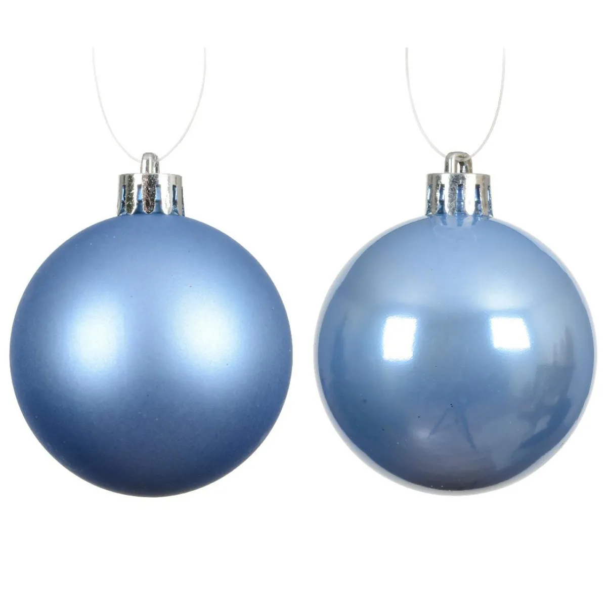KAEMINGK Lot de 6 boules de Noël (D80 mm) Aravis Bleu Ciel Clearance