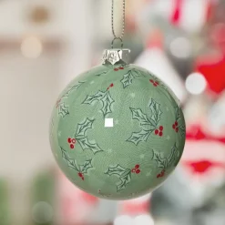 KAEMINGK Lot de 7 boules de Noël (D80 mm) Houx et rouge Vert Best