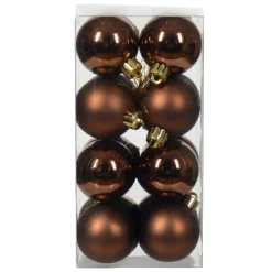 KAEMINGK Lot de 16 boules de Noël (D40 mm) Aravis Brun café New