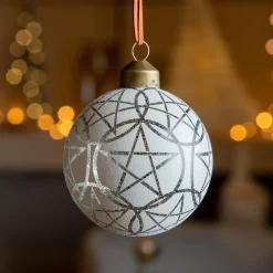 KAEMINGK Lot de 3 boules de Noël (D80 mm) en verre Vril Blanc Online