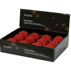 KAEMINGK Lot de 12 boules de Noël (D80 mm) Reflet d’or Rouge New