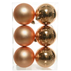 KAEMINGK Lot de 6 boules de Noël (D80 mm) Aravis Cognac Sale