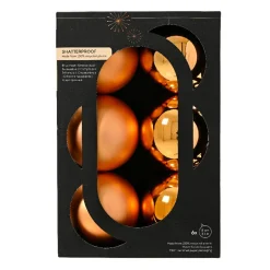 KAEMINGK Lot de 6 boules de Noël (D80 mm) Aravis Cognac Sale