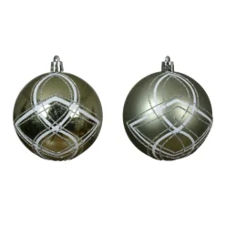 KAEMINGK Lot de 12 boules de Noël (D80 mm) Swiss Vert romarin