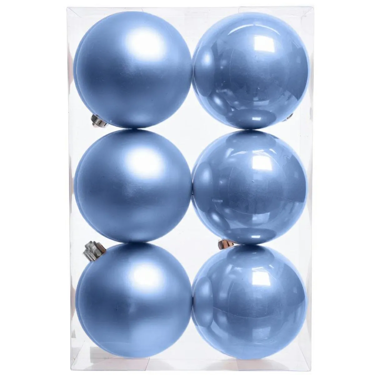 KAEMINGK Lot de 12 boules de Noël (D60 mm) Aravis Bleu Ciel Discount