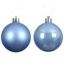 KAEMINGK Lot de 12 boules de Noël (D60 mm) Aravis Bleu Ciel Discount
