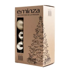 EMINZA Lot de 30 boules de Noël (D80 mm) New Alpine Perle Best